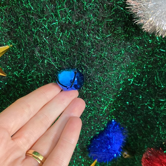 Christmas Tree Party Holiday Dress Tunic Jingle Bell Pompom Star Sparkle Medium - Picture 6 of 8